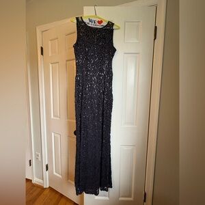 Elegant Black Sequin Evening Gown